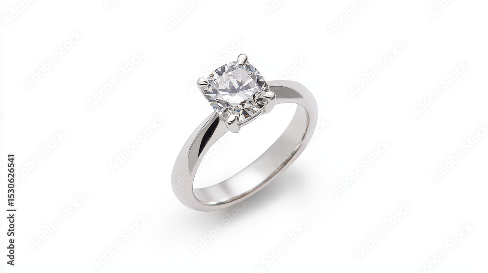 Stunning engagement ring featuring sparkling diamond set in sleek silver band, perfect for special moments Stunning engagement ring featuring sparkling diamond set in sleek silver band, perfect for special moments