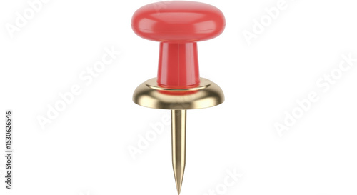 Isolated Red Push Pin