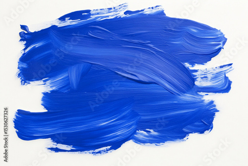 Bold abstract paint stroke in ultramarine showcasing creativity and artistic expression in a vibrant manner