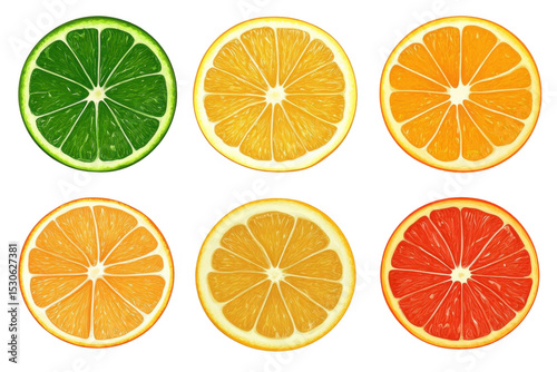 Sliced Citrus Fruits offer a Vibrant Display and Vitamin Boost for Healthy Lifestyle
