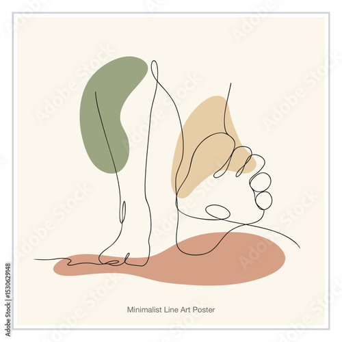 Walking Feet Minimal Line Drawing. Journey and Travel Poster