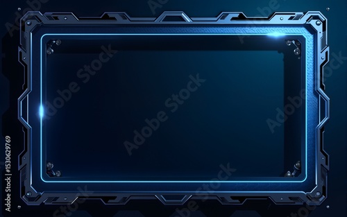 blue and black abstract metallic frame layout design tech innovation concept background. Vector graphic. High quality