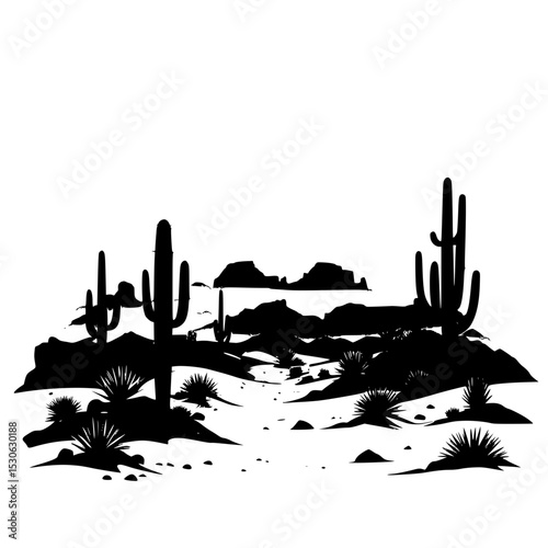 A rocky Desert cactus plant