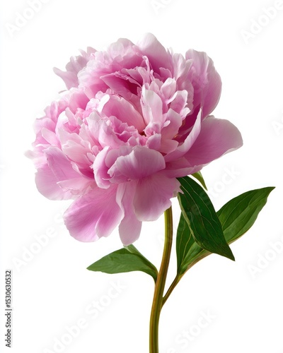 Pink peony, close-up, vibrant, isolated