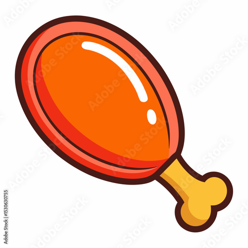 Simple Turkey Leg Icon Illustration for Food Thanksgiving or Restaurant Design with Clean White Background and Clear Vector Graphics