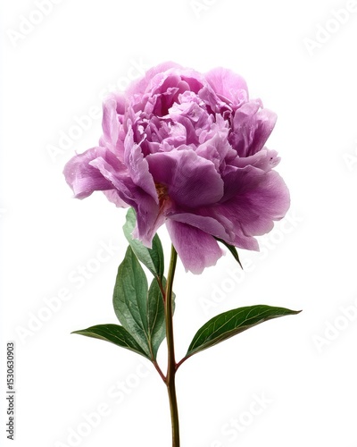 Purple peony, single bloom, isolated