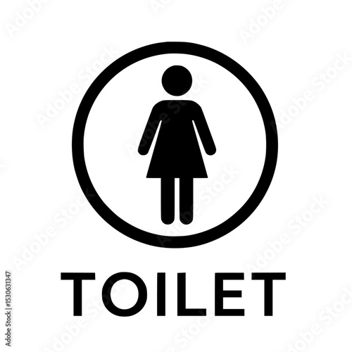 Women s toilet sign circle silhouette isolated on transparent background