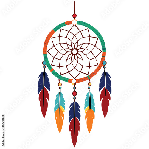 colorful dreamcatcher illustration vector