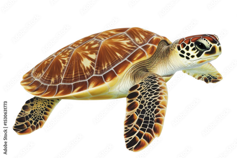 Obraz premium Majestic Sea Turtle, Graceful Swimming in ocean, Marine Theme