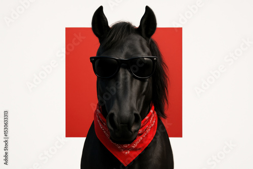 Pferd mit Sonnenbrille