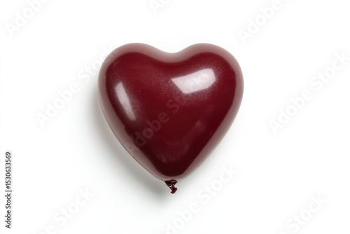 Maroon heart-shaped balloon on white