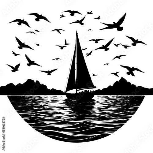 silhouette of a sailboat