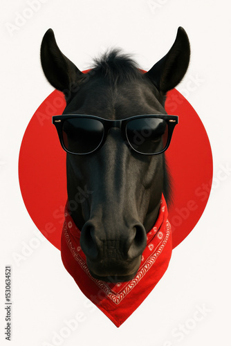 Pferd mit Sonnenbrille