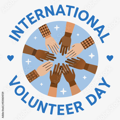 Volunteer Day featuring a helpful canine companion in a vector graphic design suitable for various creative
