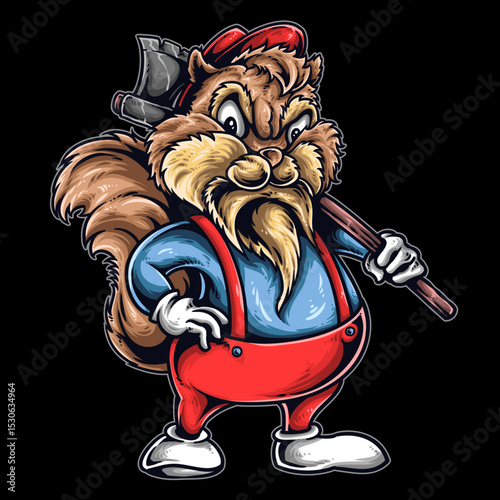 Colorful wood chip cutter vector illustration