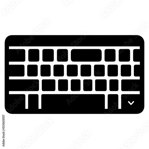 keyboard down glyph flat vector icon