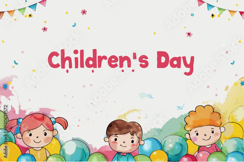 Playful Children s Day Celebration Illustration for World Children s Day featuring vibrant colors and cheerful design