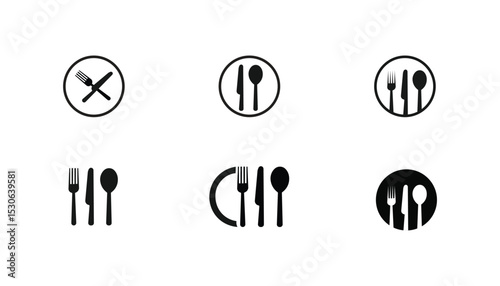 Elegant Utensils and Dining Implements for Culinary Delights Presentation	