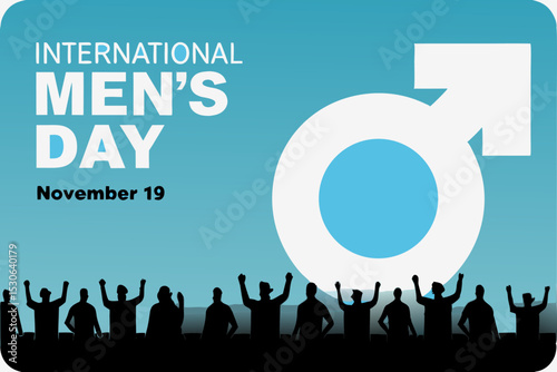 International Men s Day Celebration Design with November 19 Date and Vector Elements for Greeting Cards and Social Media