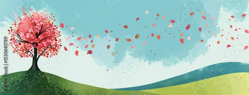 spring landscape banner