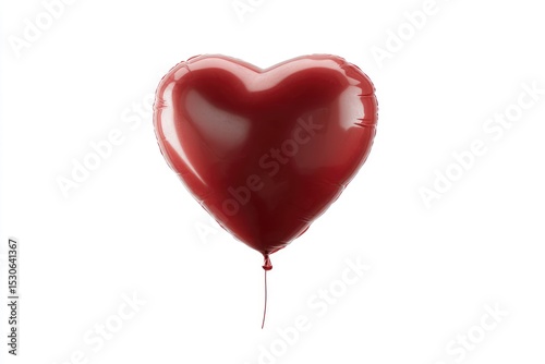 Shiny red heart-shaped balloon