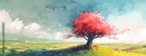 spring landscape with trees
