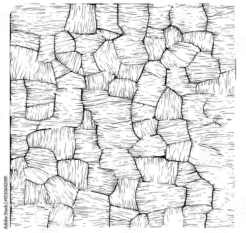 Interior texture, bark wood vector, mosaic tiles design, architecture drawing, line pattern, cad illustration, landscape element, vector illustration, floor texture, material design.