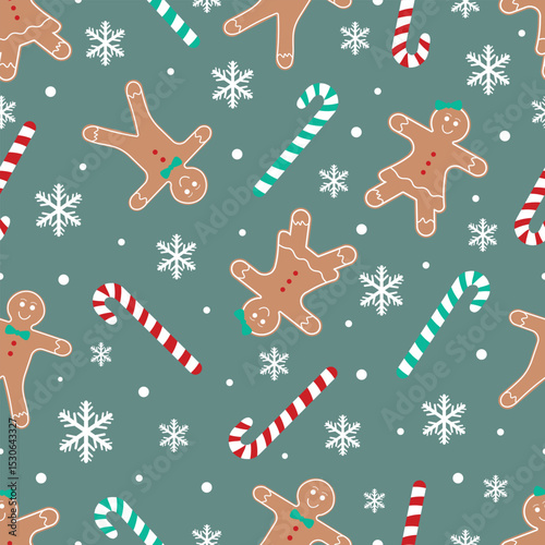 Christmas Seamless Pattern. Christmas and New year Holiday Repeatable Pattern. Decorative Elements Texture for Wallpaper, Gift Wrapping paper, Card or Banner Template or Fabric Textile Prints.