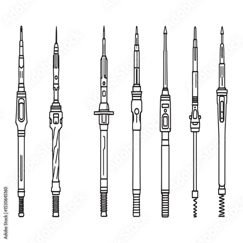 Simple Line Art Vector of Current Limiter Soldering Iron Devic