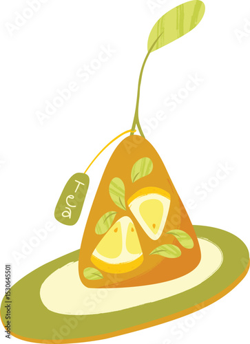 Vector illustration of a lemon tea