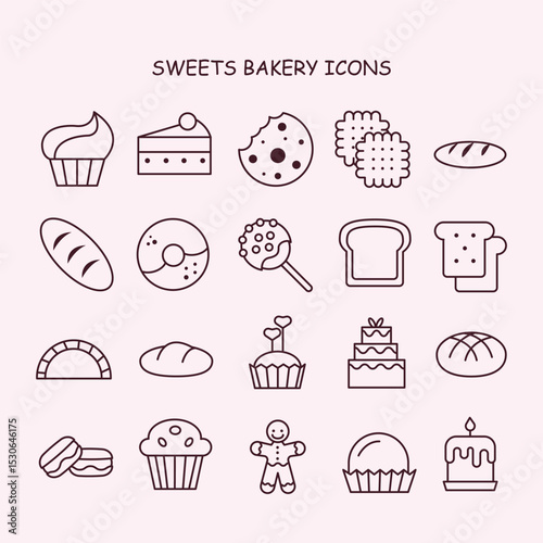 OUTLINED SWEETS ICONS SET