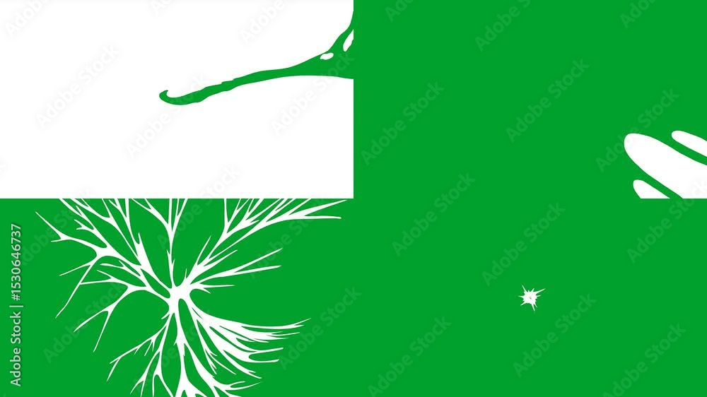 A green screen with white circle on it  and flag background logo tree the of ireland dots an image clock broken window saudi black pattern animated chromakey background expression