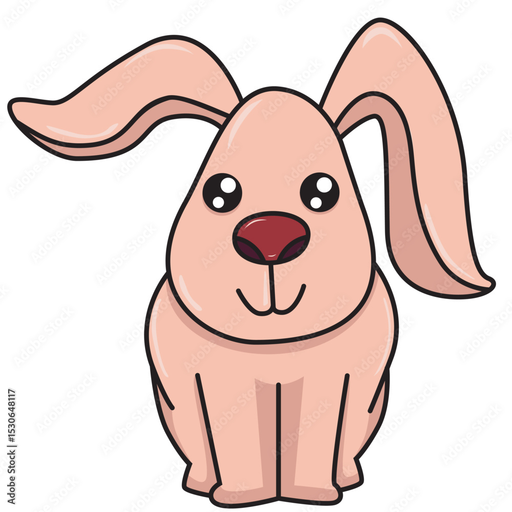 Obraz premium pink rabbit illustration clipart 