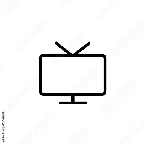 Retro TV Icon: A minimalist outline of a classic television set, evokes a sense of nostalgia, representing the evolution of technology and the role it plays in the daily lives of many.