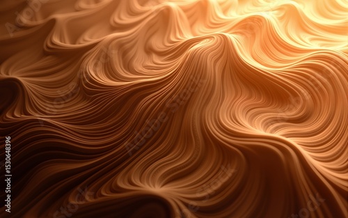 Abstract brown swirling pattern is a close-up of flowing and dynamic textured surface design. High quality