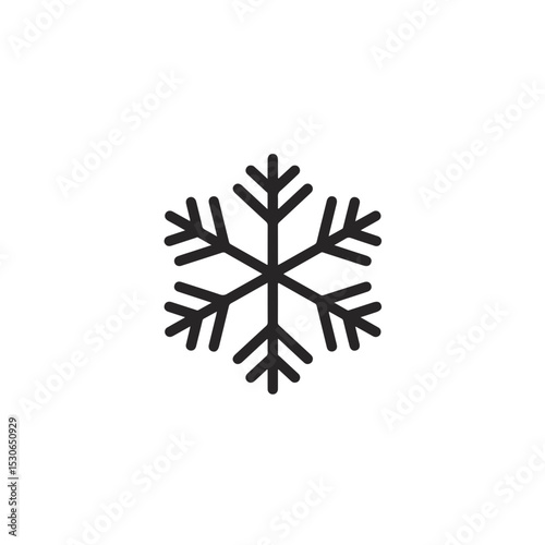 A graphic depiction of a snowflake, symbolizing winter and cold weather.