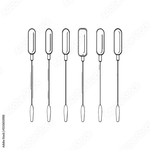 Sterile alcohol swabs antiseptic wipe healthcare vector line drawing