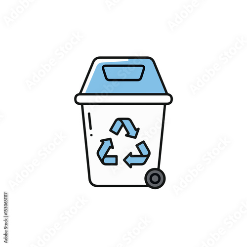 A simple graphic of a recycling bin