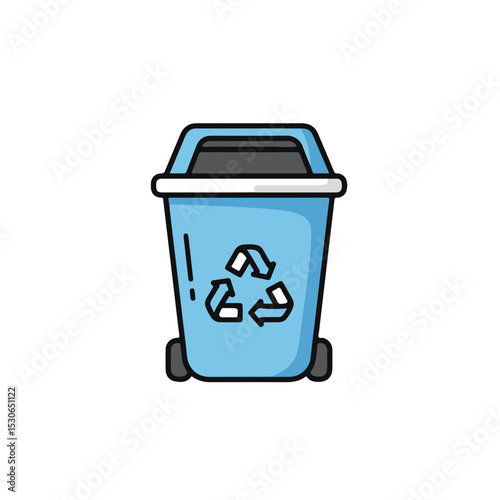 A recycle bin with a recycling symbol.