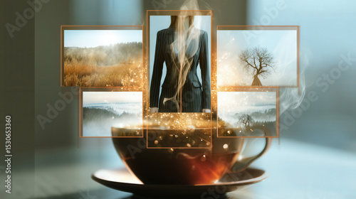 Double exposure background:...