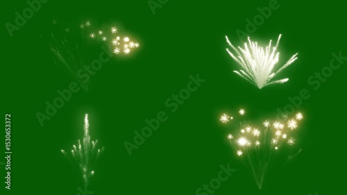 fireworks blast vfx 3d green screen explosion flowers in the dark background bunch of fireworks fireworkss animated chromakey background elements creative figure motion composition