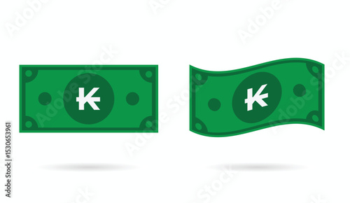 Laos Kip money flat and flowing style