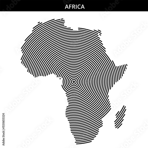 Visual representation of Africa through concentric circles