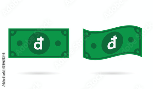 Vietnam Dong money flat and flowing style 