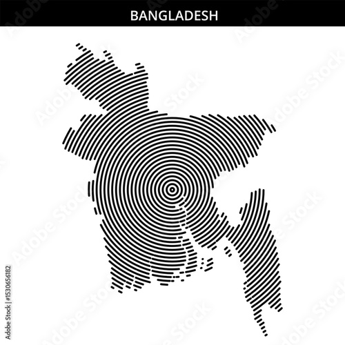 Artistic representation of Bangladesh with spiral design