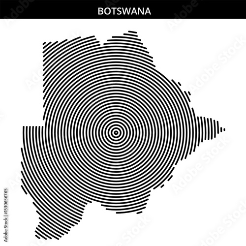 Creative representation of Botswana using circular lines