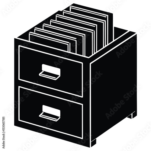 Medical file cabinet with medical records document