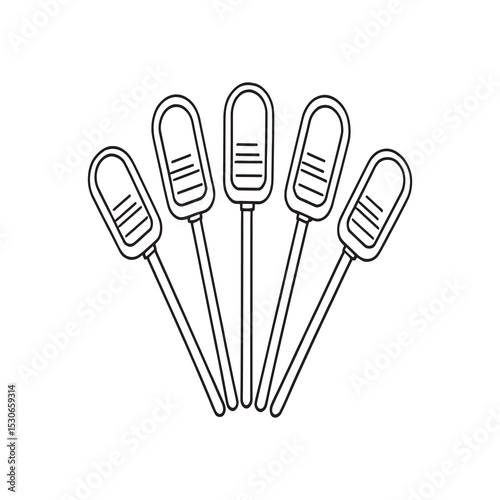 Alcohol swabs disinfectant wipe medical care hygiene vector outline