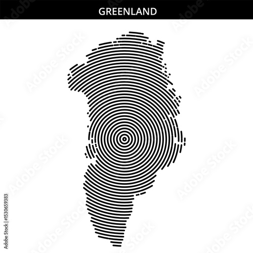 Unique artistic representation of Greenland's outline with patterns