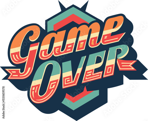 game over Typography tshirt Design  download